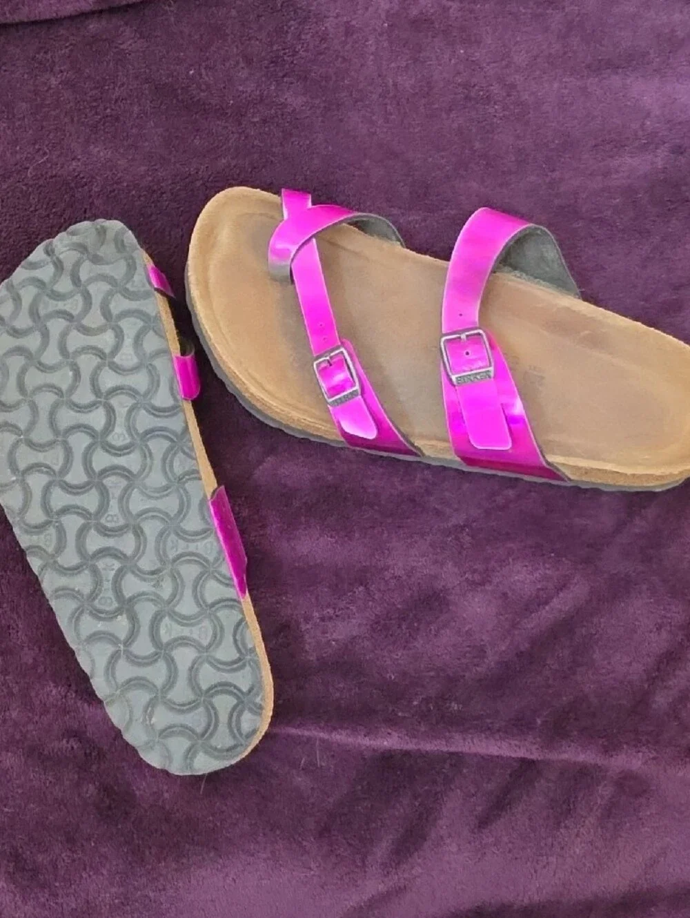 Birkenstock Women’s Hot Pink Triple-Strap Sandals - Picture 2 of 2
